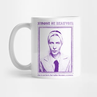 Simone de Beauvoir // Retro Style Design Mug